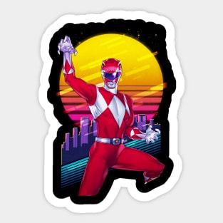 Red Vs. Evil Power Ranger's Intense Showdown Sticker